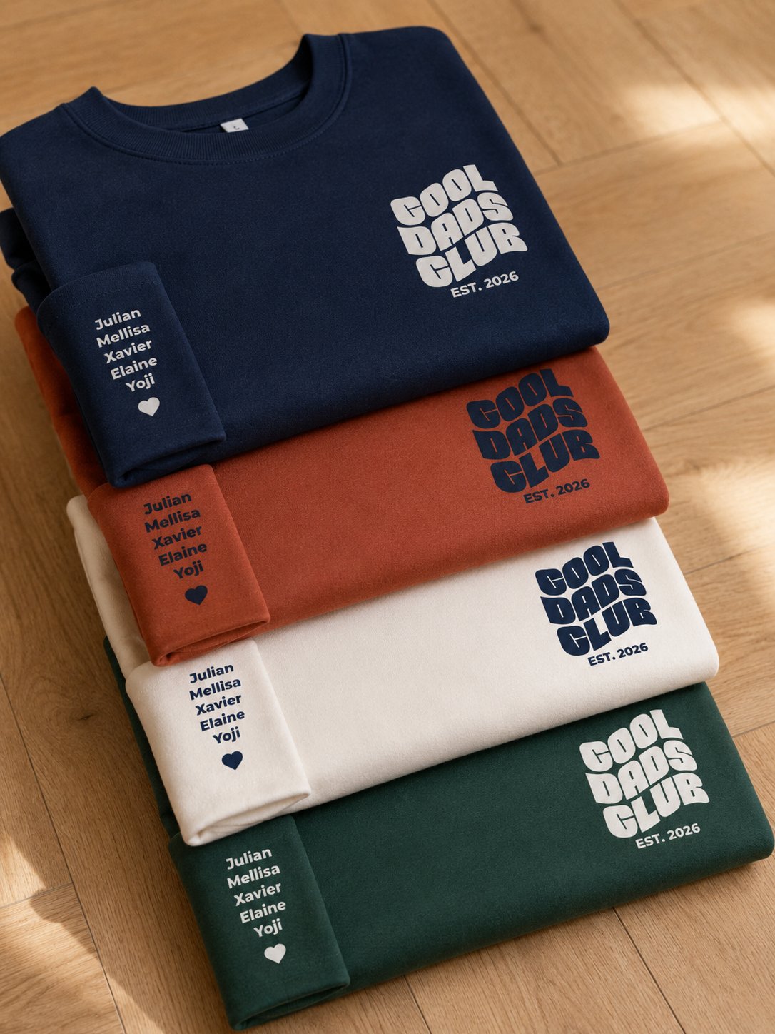 T-shirt Papa Cool Dads Club personnalisé prénoms brodé France