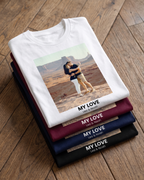 T-shirt personnalisé couple — votre photo & prénoms