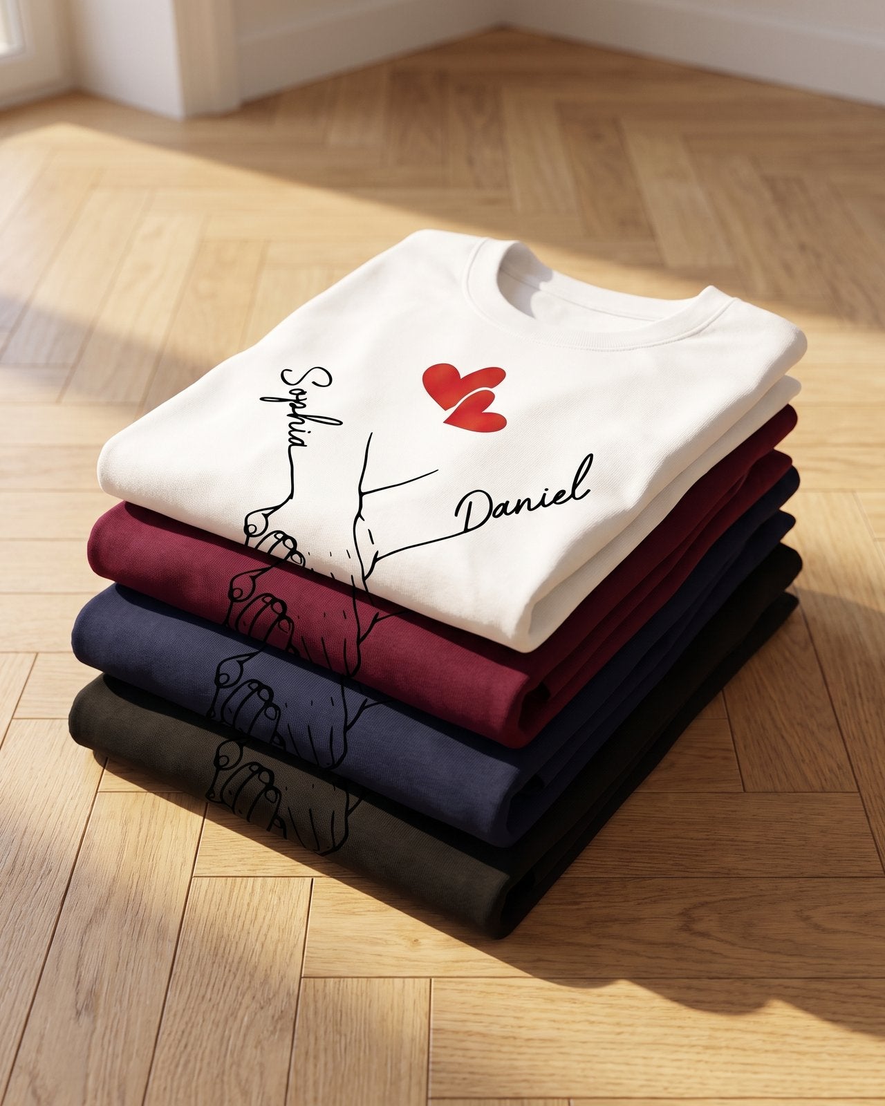 T-shirt personnalisé Câlin De Poche — cadeau couple - Blanc — vue 4