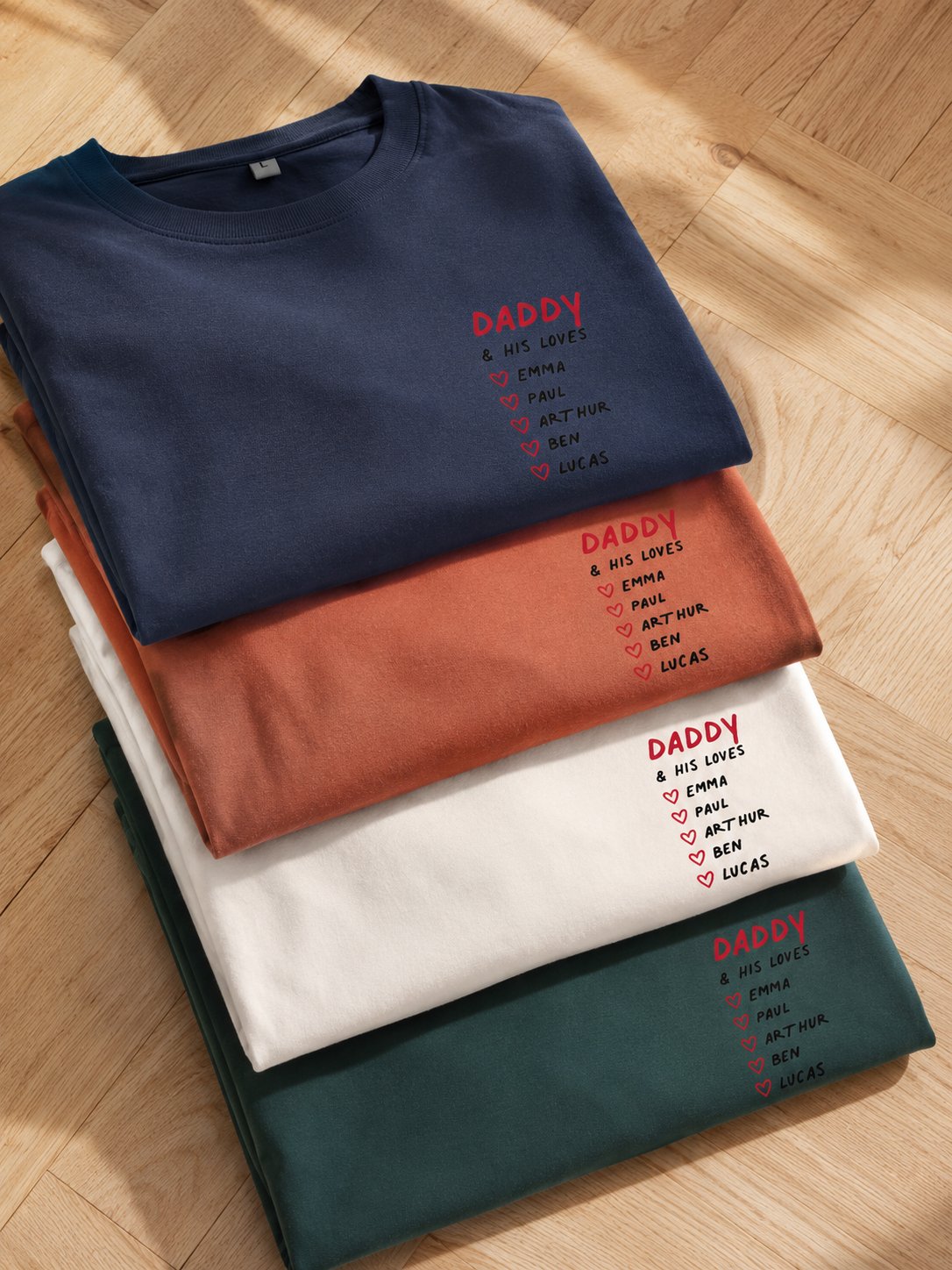 T-shirt Daddy personnalisé prénom enfants brodé France