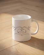 1 Mug Couple - Mains en Cœur - Tasse en Céramique - Idée Cadeau Saint-Valentin Prénom Personnalisable - Amoureux Cœurs Amour · Mug #-1