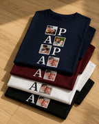 T-shirt Papa Collage Photos personnalisé enfants imprimé — vue 1 (version précédente)