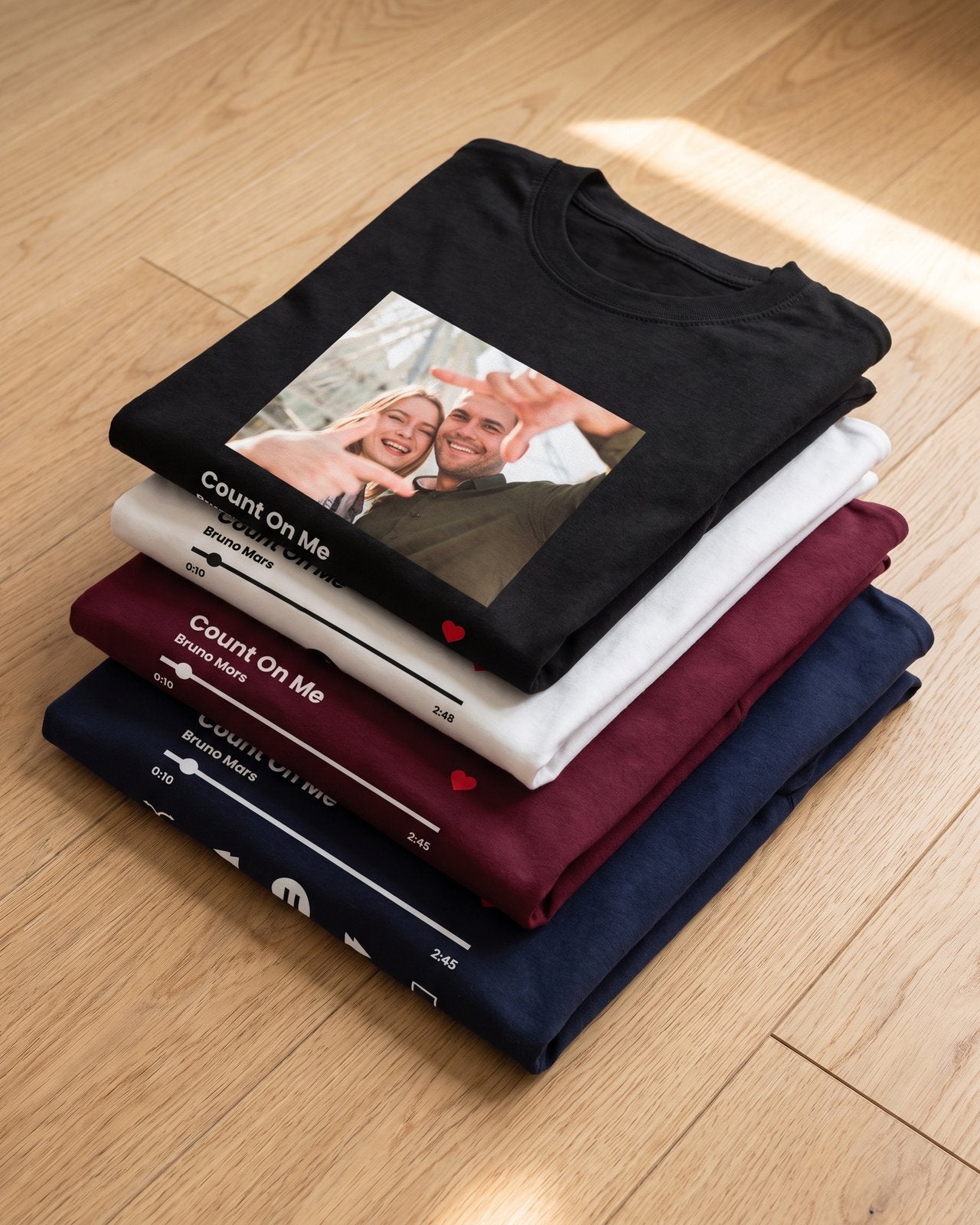 T-shirt personnalisé musique pour couple - Blanc — vue 4