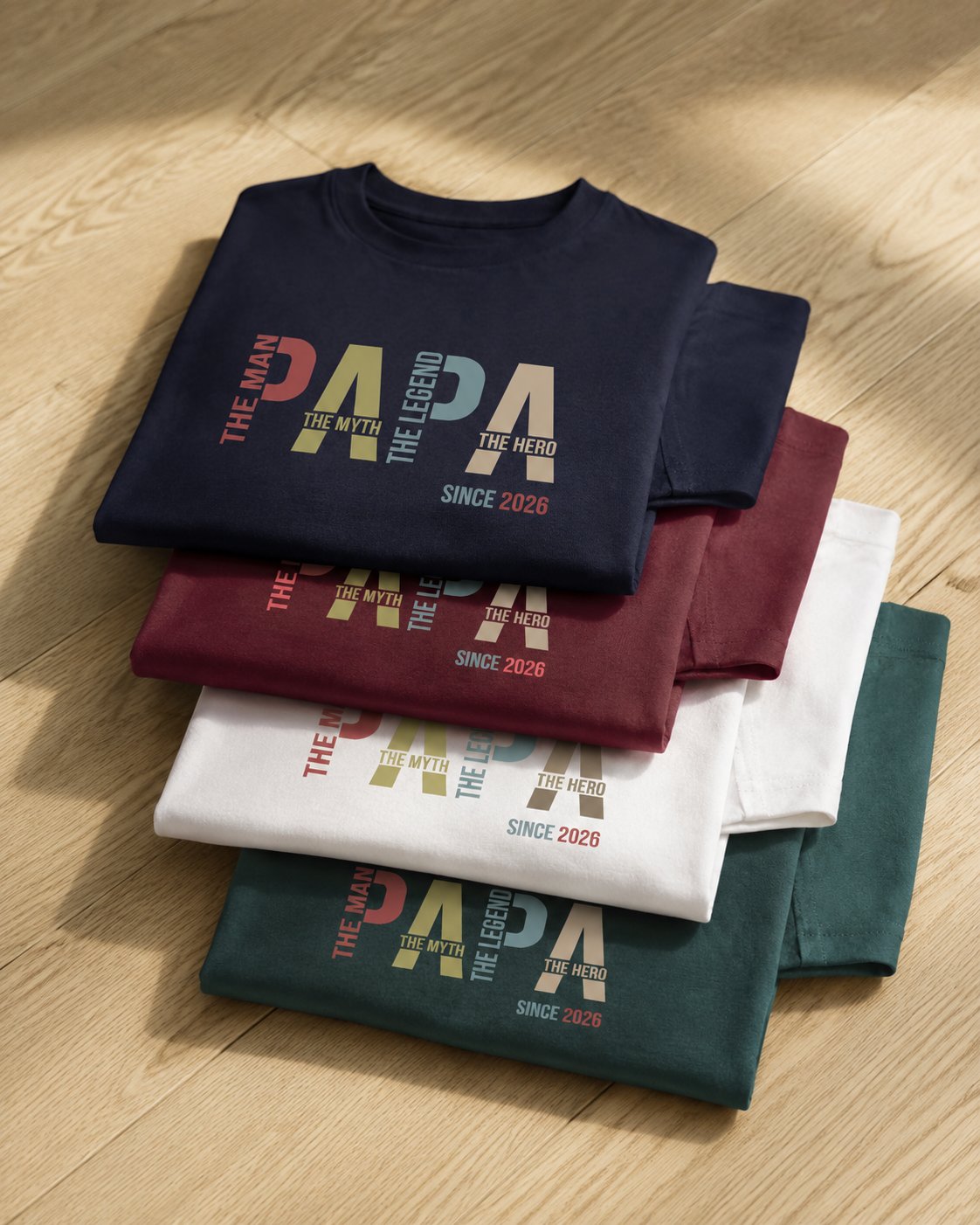 T-shirt The Papa personnalisé prénoms enfants design moderne — vue 2