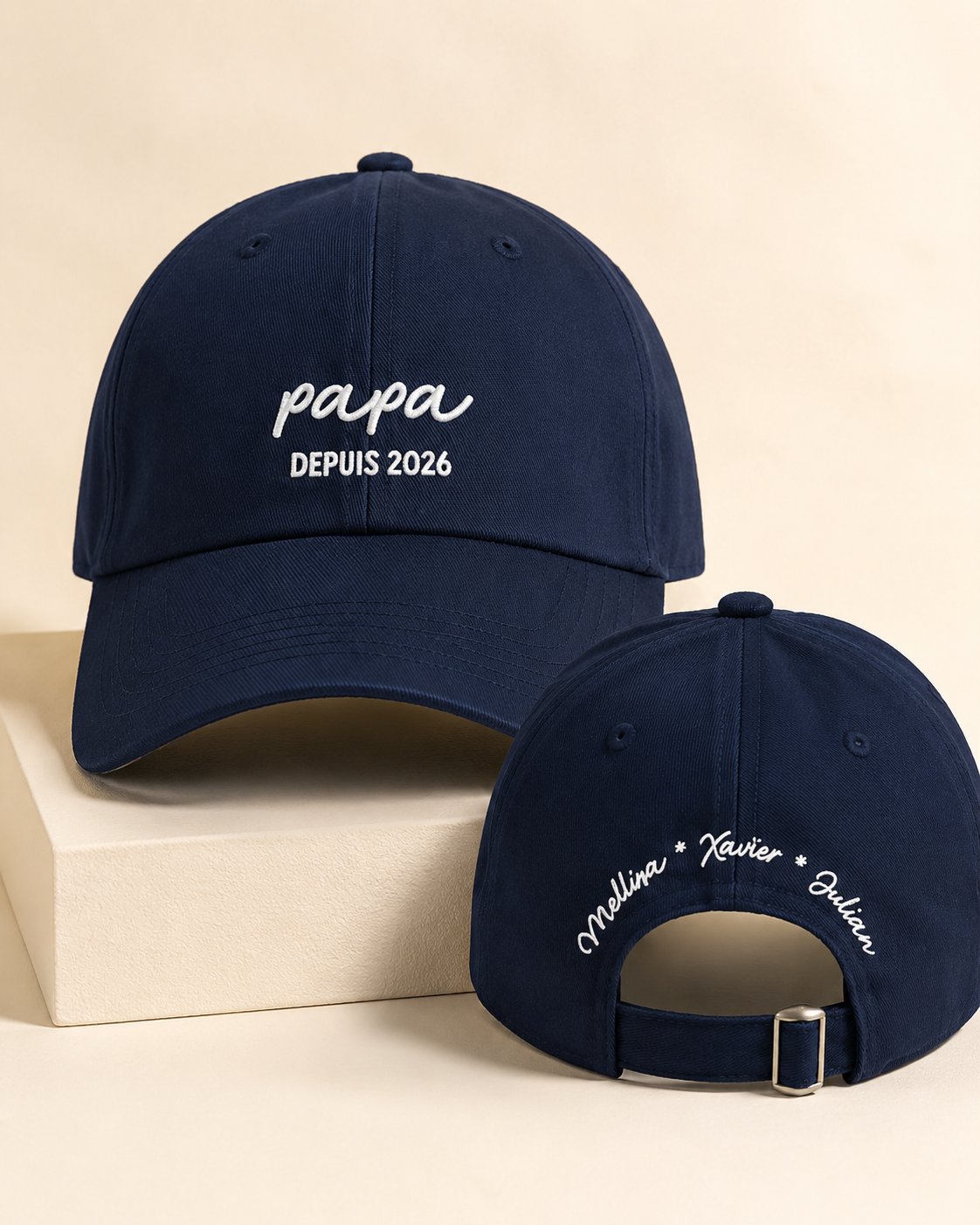 Casquette Papa personnalisée prénom enfants brodé France — vue 1 (version précédente)