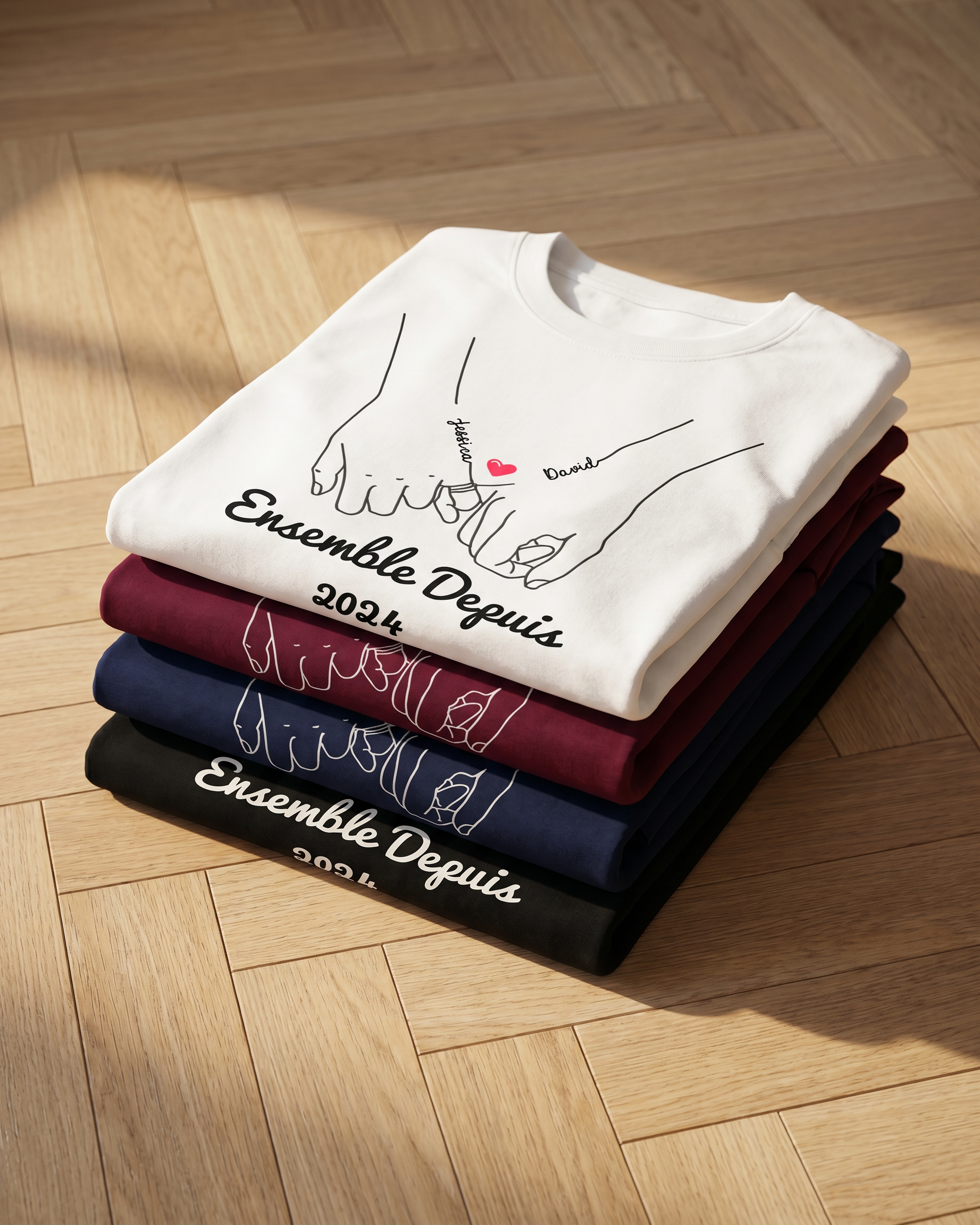 (For Valentines) Personalized Couple T-Shirt - Set Since(1)