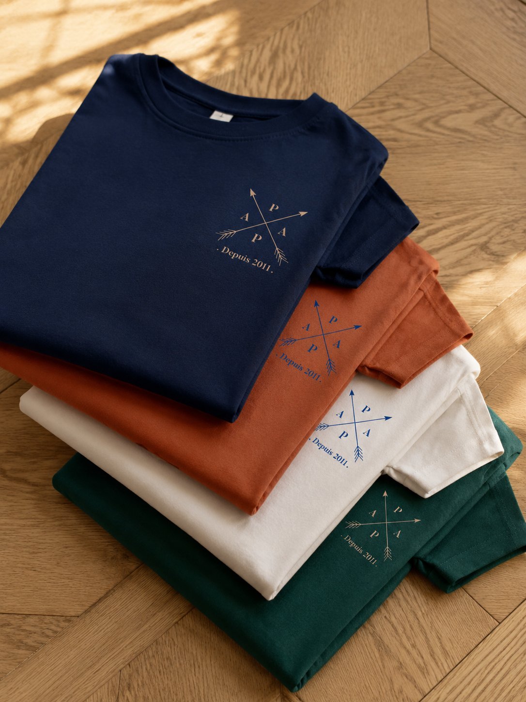 T-shirt Papa Vintage personnalisé date brodé style rétro France — vue 4