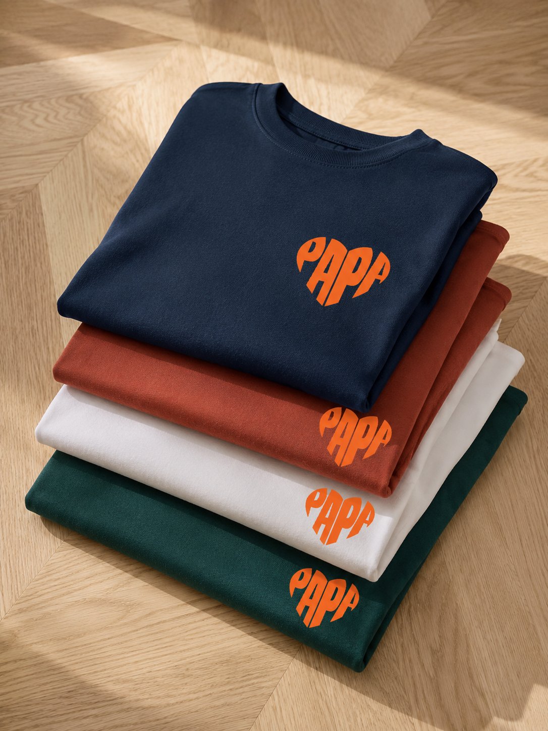 T-shirt Papa Cœur Minimaliste personnalisé prénom brodé