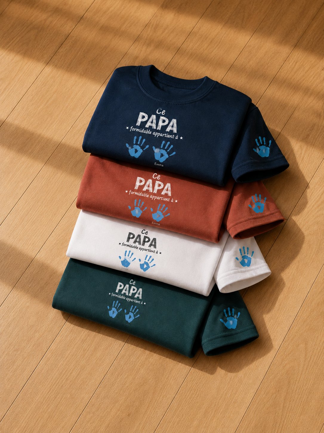 T-shirt « Ce papa formidable appartient à… » personnalisé prénoms – imprimé en France — vue 2