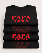 T-shirt Papa Things personnalisé broderie atelier français — vue 1 (version précédente)