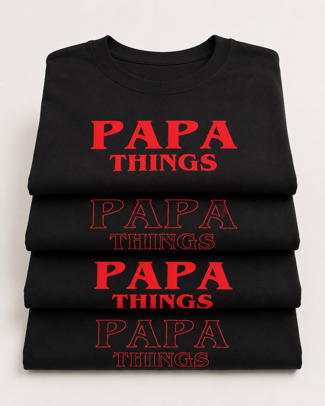 T-shirt Papa Things personnalisé broderie atelier français — vue 1 (version précédente)