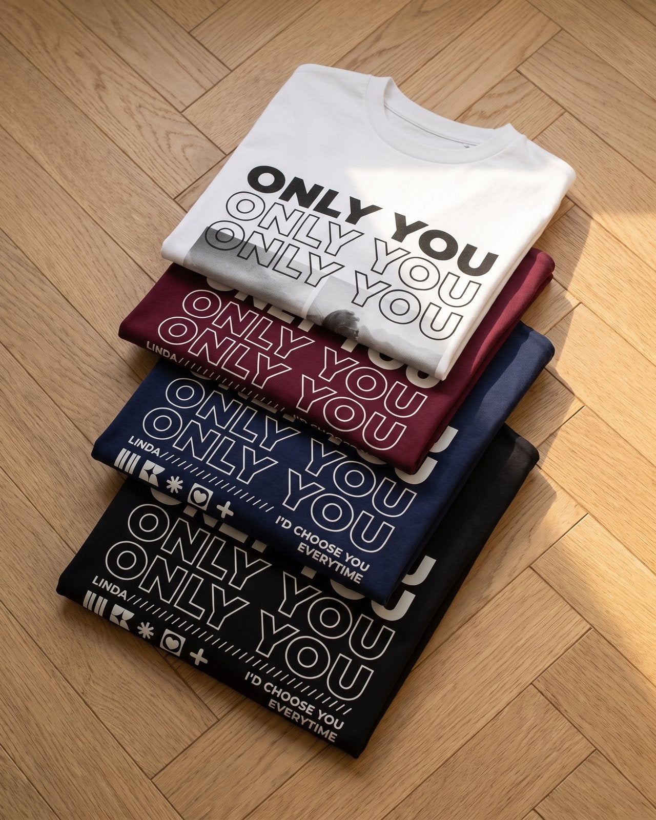 T-shirt couple « Only You » personnalisé — vos prénoms — vue 4