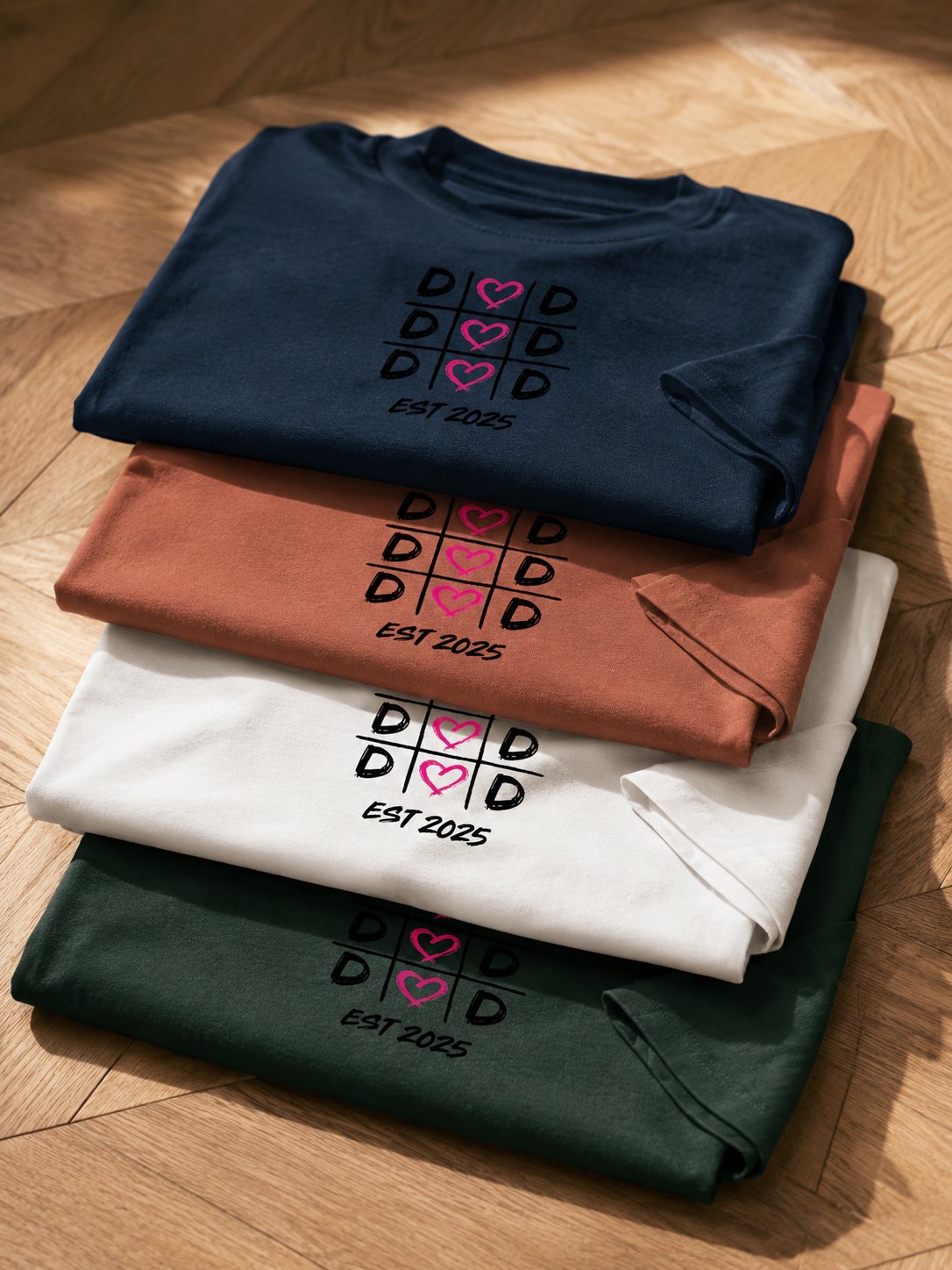 T-shirt Dad Love personnalisé date brodé France