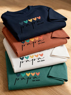 T-shirt Papa Cœurs personnalisé prénoms brodé France