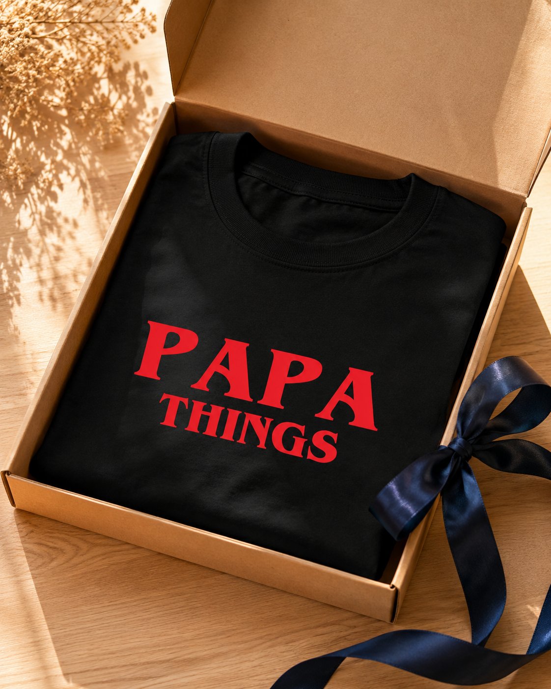 T-shirt Papa Things personnalisé broderie atelier français — vue 2