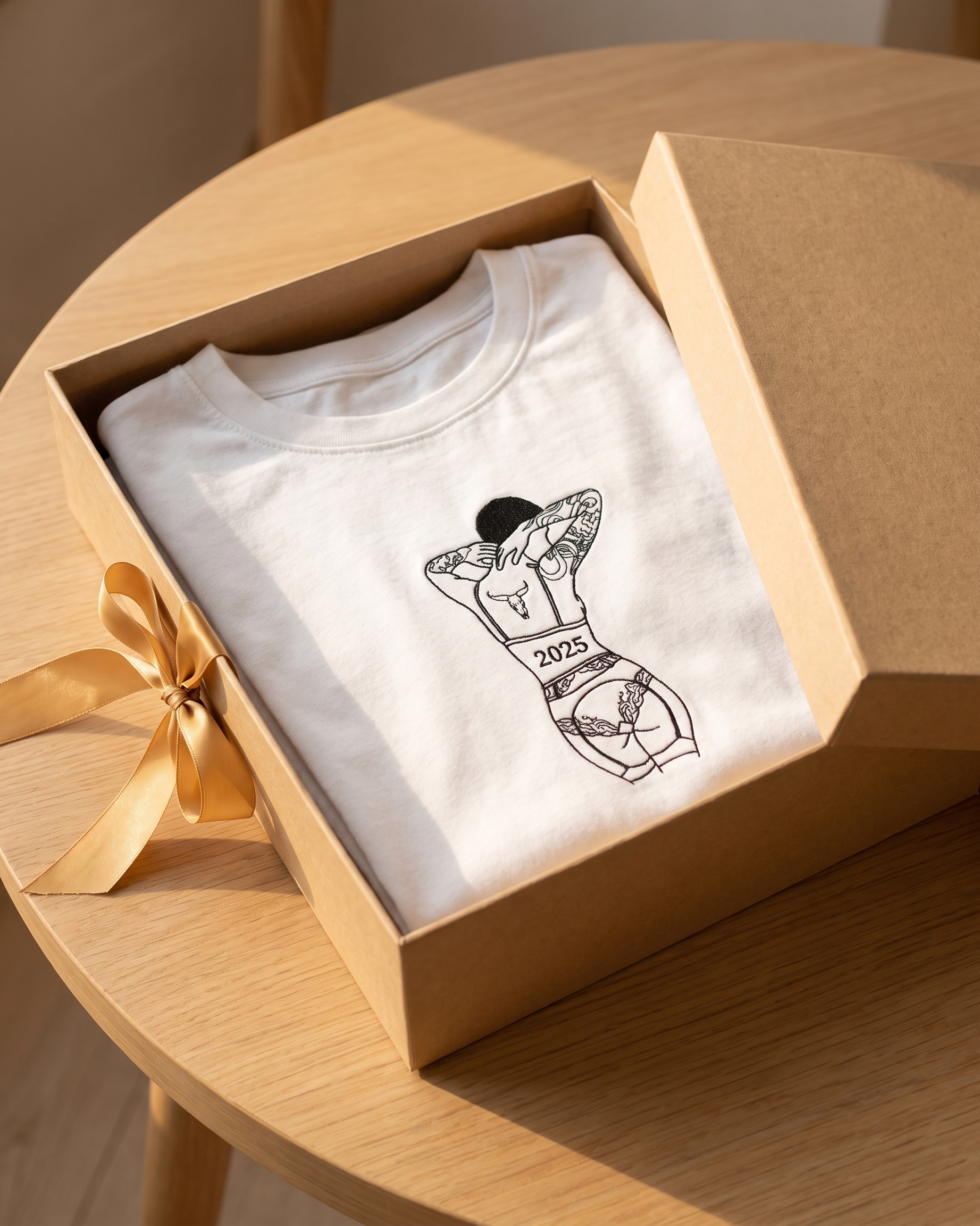 T-shirt couple personnalisé — portrait & date
