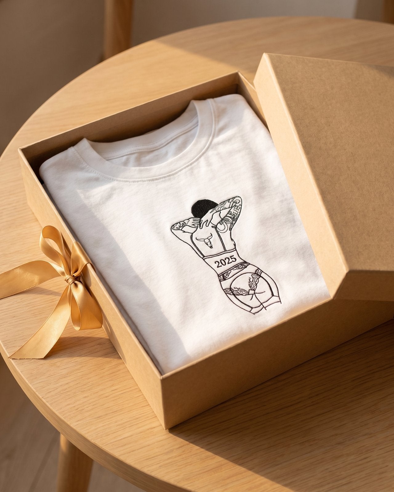T-shirt couple personnalisé — portrait & date — vue 5