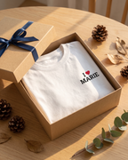 T-shirt I Love personnalisé – portrait & prénom – imprimé en France