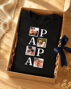 T-shirt Papa Collage Photos personnalisé enfants imprimé — vue 1 (version précédente)
