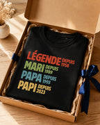 T-shirt Légende Papa personnalisé prénom enfants atelier France — vue 2 (version précédente)