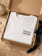 T-shirt Tel père tel fils personnalisé prénom brodé France