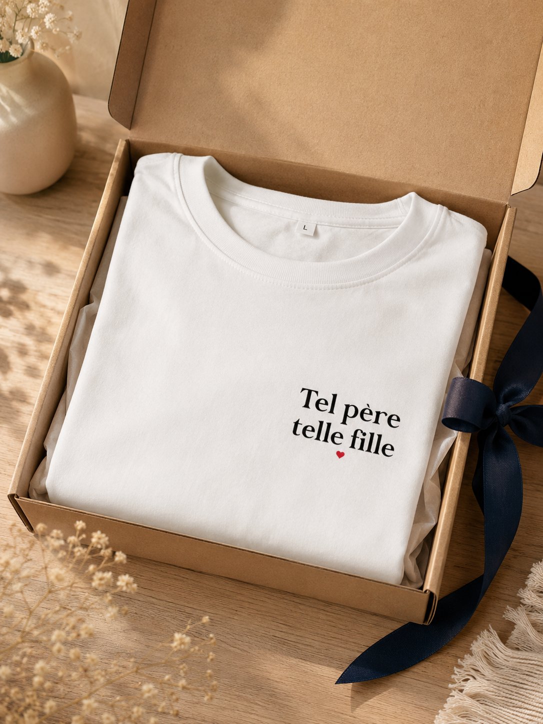 T-shirt Tel père tel fils personnalisé prénom brodé France