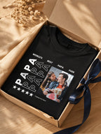 T-shirt World's Best Papa personnalisé photos famille France — vue 3 (version précédente)