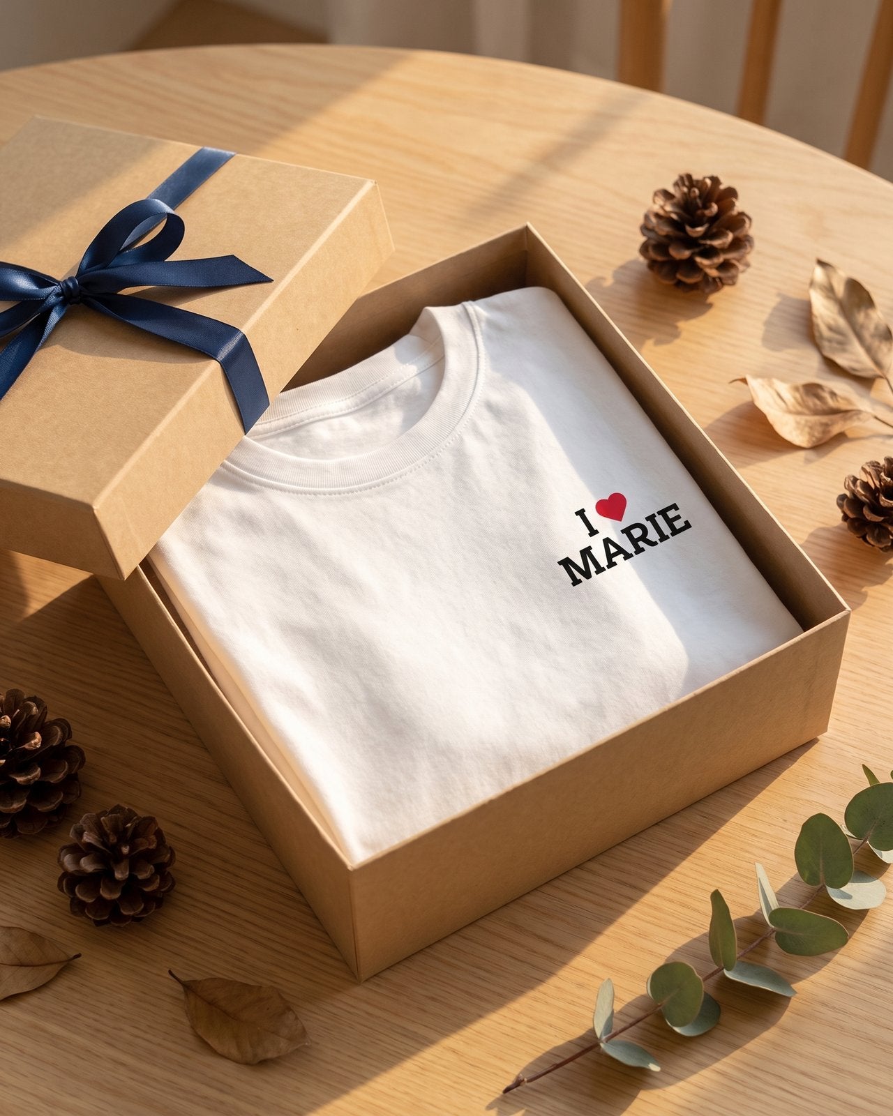 T-shirt I Love personnalisé – portrait & prénom – imprimé en France — vue 4