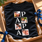 T-shirt PAPA Collage Photo Personnalisé