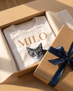 T-shirt personnalisé chat retro - Blanc