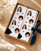 Chaussettes Couple personnalisées visages prénoms unisexe — vue 3