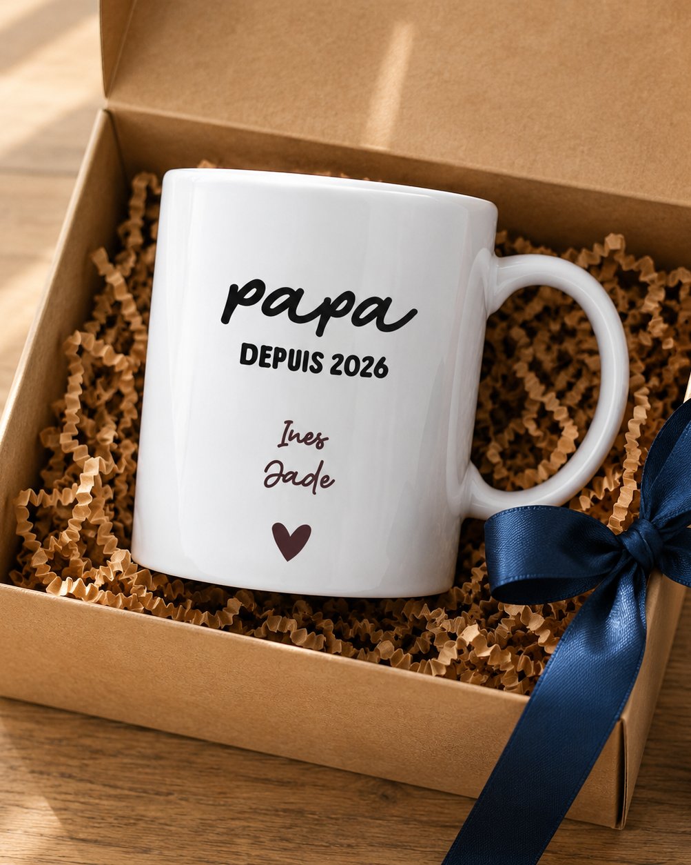 Mug Papa personnalisé prénom enfants cadeau atelier France — vue 1 (version précédente)