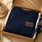Sweatshirt homme PAPA personnalisé léopard et date