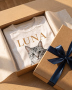 T-shirt personnalisé chat retro - Blanc — vue 1 (version précédente)