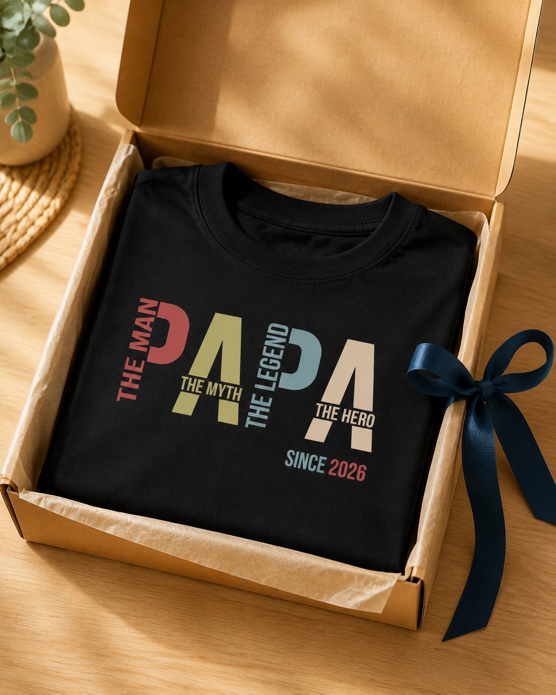 T-shirt The Papa personnalisé prénoms enfants design moderne — vue 2 (version précédente)