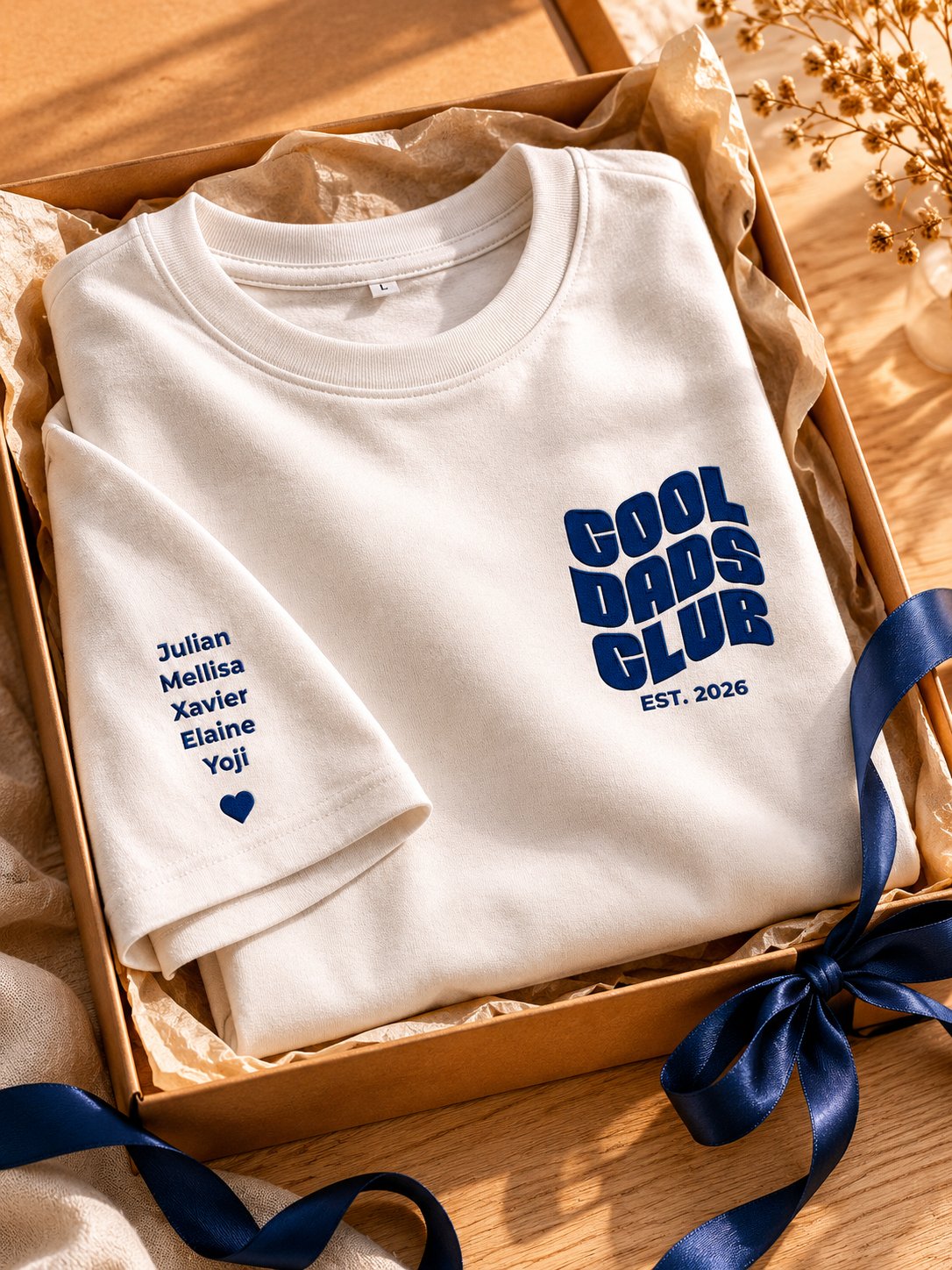 T-shirt Papa Cool Dads Club personnalisé prénoms brodé France
