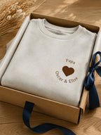T-shirt Cœur Papa personnalisé prénom brodé France