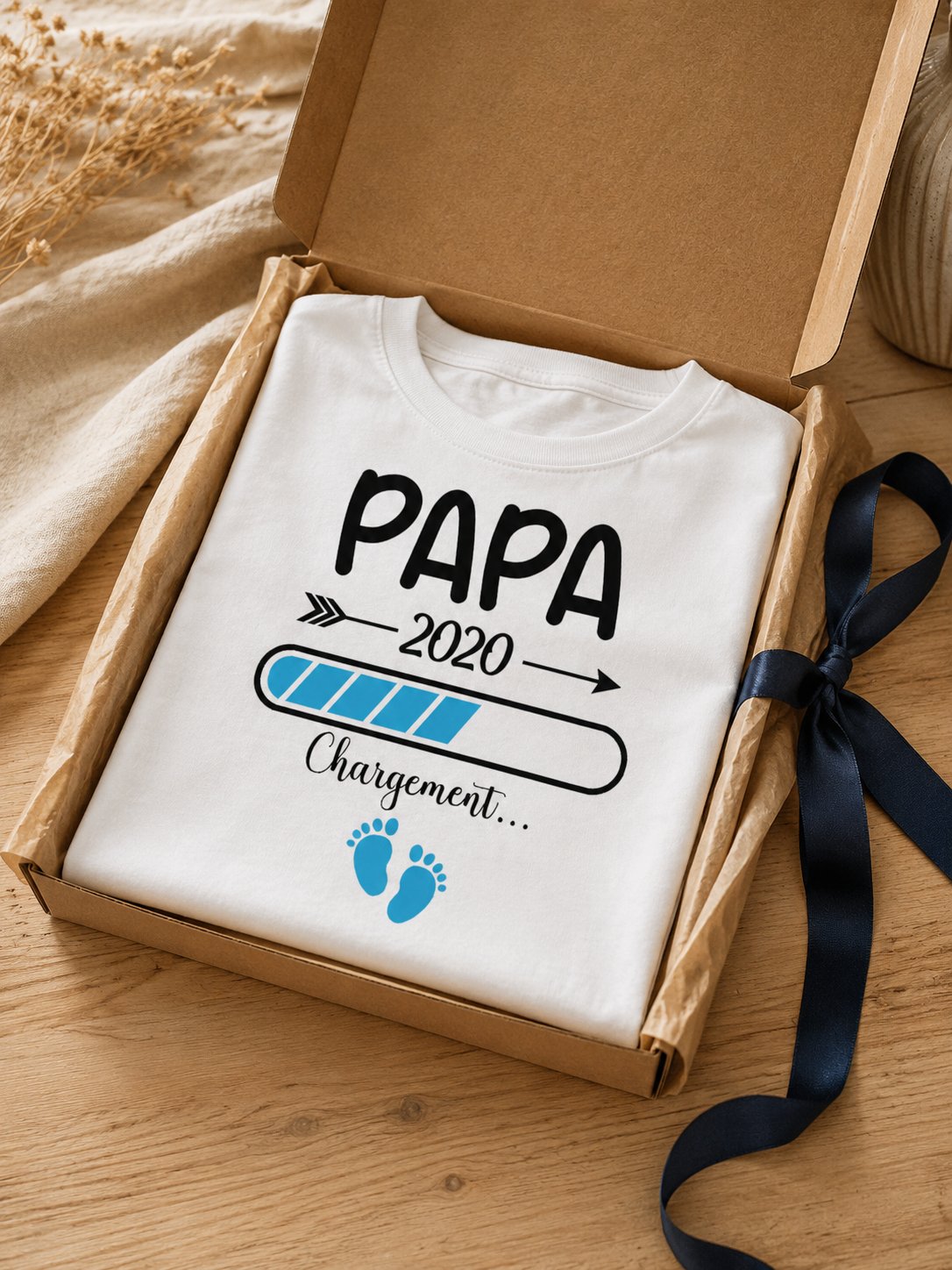 T-shirt Papa Chargement date personnalisé barre progression — vue 5