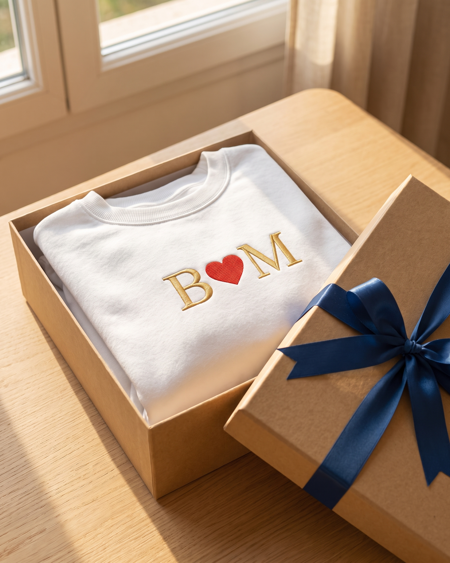 Sweat-shirt personnalisé pour couple, avec portrait brodé en #2 #1 · T-shirt #1