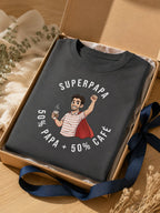 T-shirt 50% Papa 50% Café personnalisé humour France