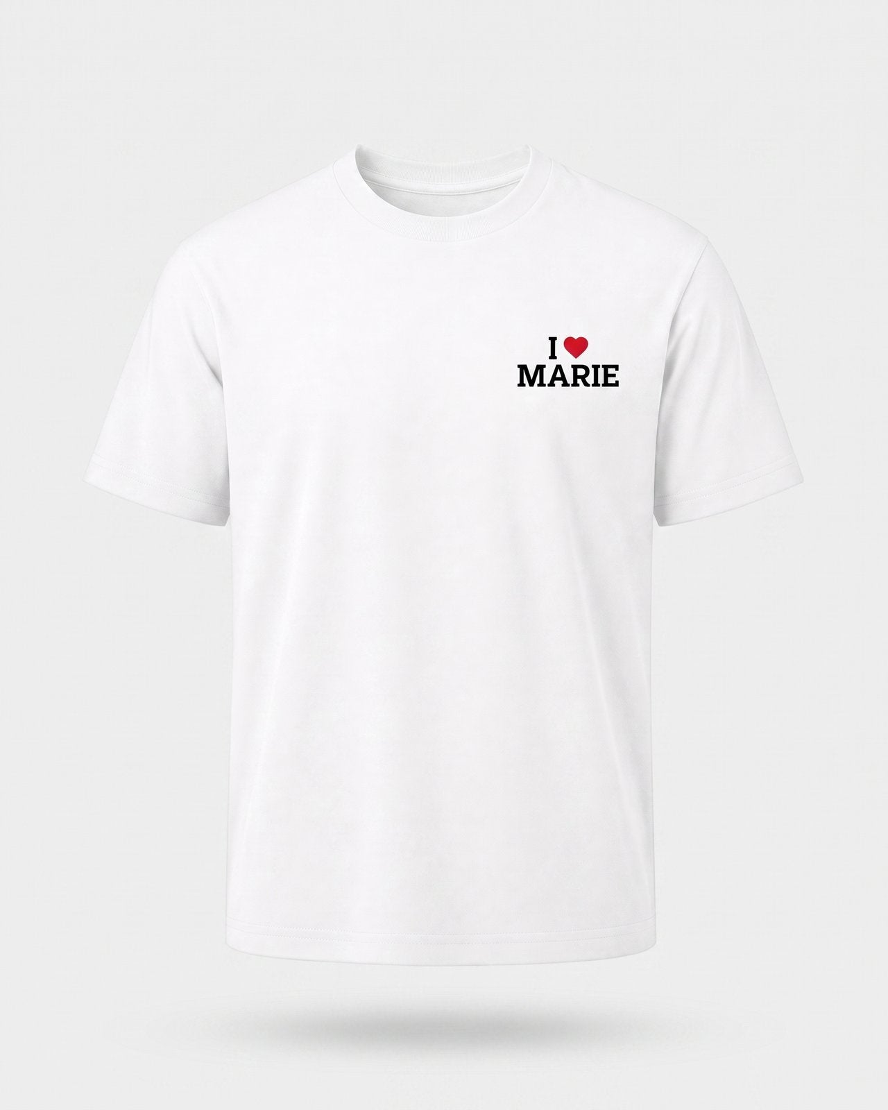 T-shirt I Love personnalisé – portrait & prénom – imprimé en France — vue 2